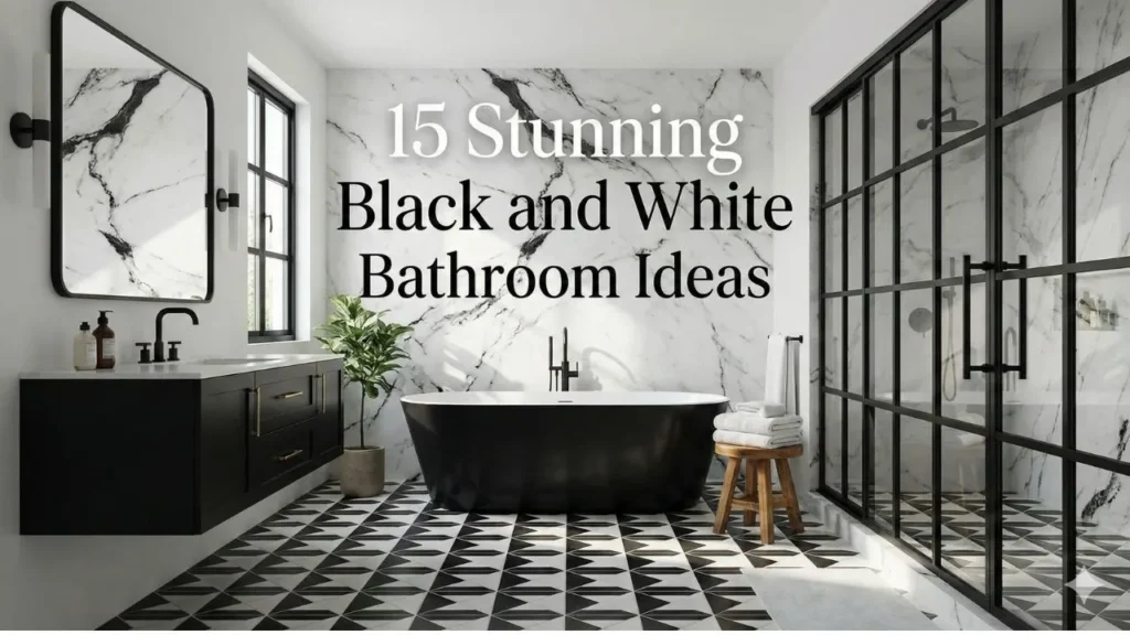 15 Stunning Black and White Bathroom Ideas