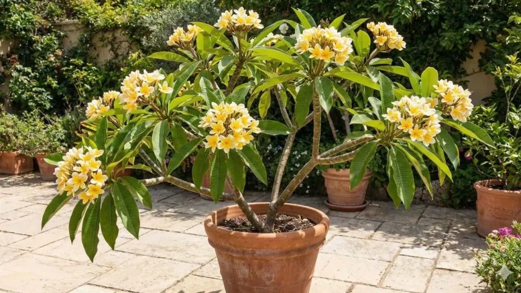 yellow plumeria tree
