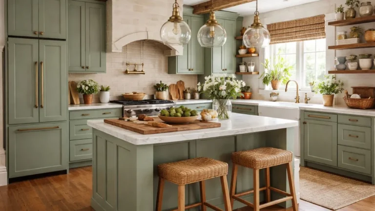 Rustic Sage Green Kitchen Cabinets You'll Love