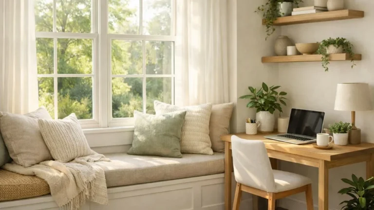 Bench in Window Decor Tips for Your Home Office
