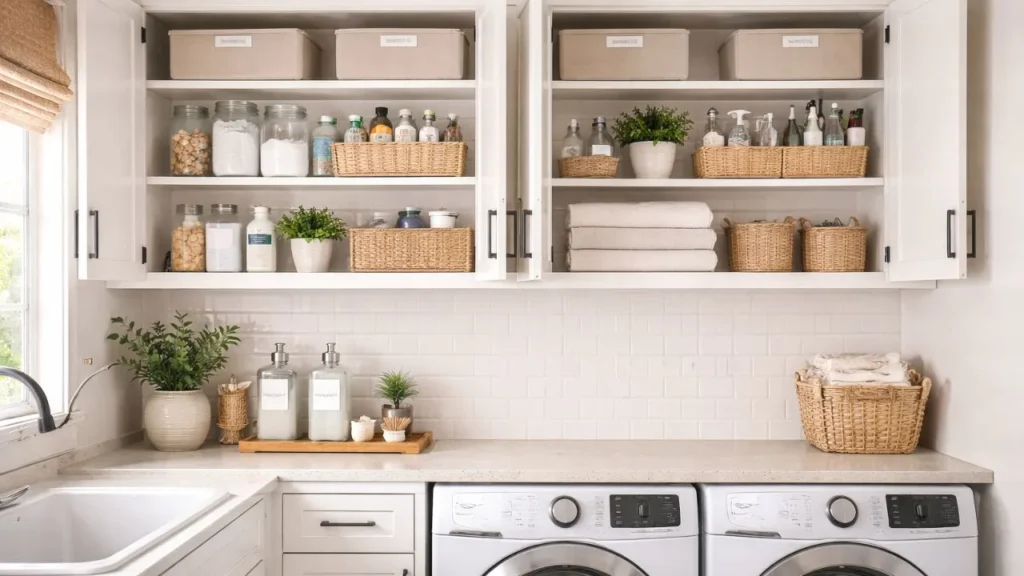 Cabinets Above Appliances Create Hidden Storage