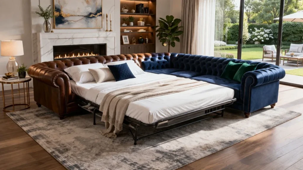 Chesterfield Sofa Bed L Shape