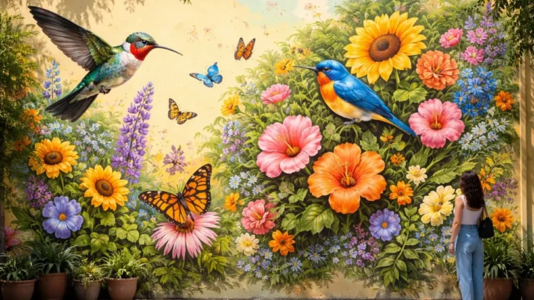 Mural Art on a Light Yellow Wall IRL That Looks Stunning