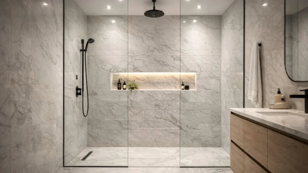 Recessed Ceiling Lighting in Shower Areas