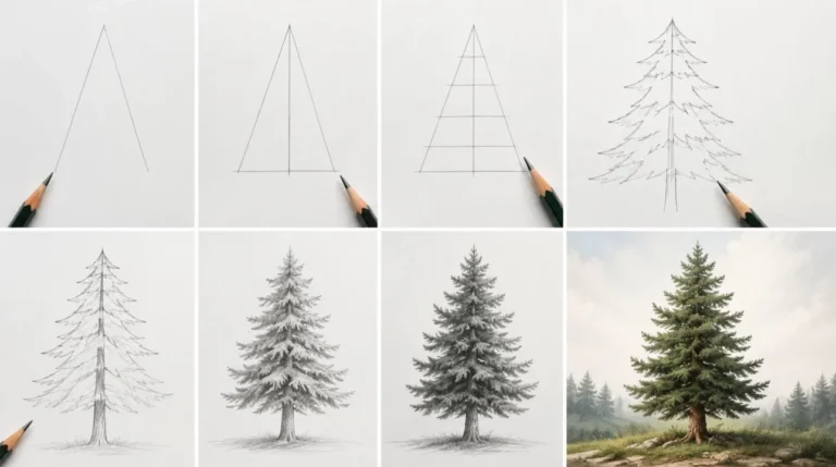 How to Draw a Pine Tree