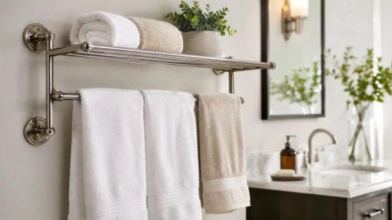 Towel Rack With Towels Styling Tips for a Neater Bathroom